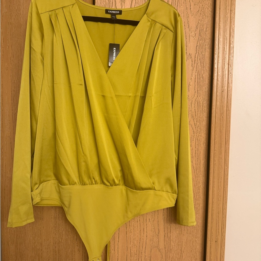 Express Women's Lime Green Bodysuit